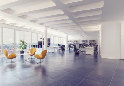 Bright modern office space. The changing face of the office space.